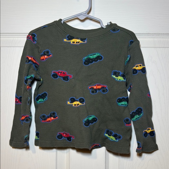 Old Navy Other - Old Navy Toddler Boys Long Sleeve Monster Truck Waffle Top Size 3T